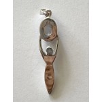 Goddess Pendant Blue Lace agate on Silver